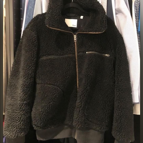Aritzia Wilfred free teddy jacket bomber black size 1 - Picture 1 of 3